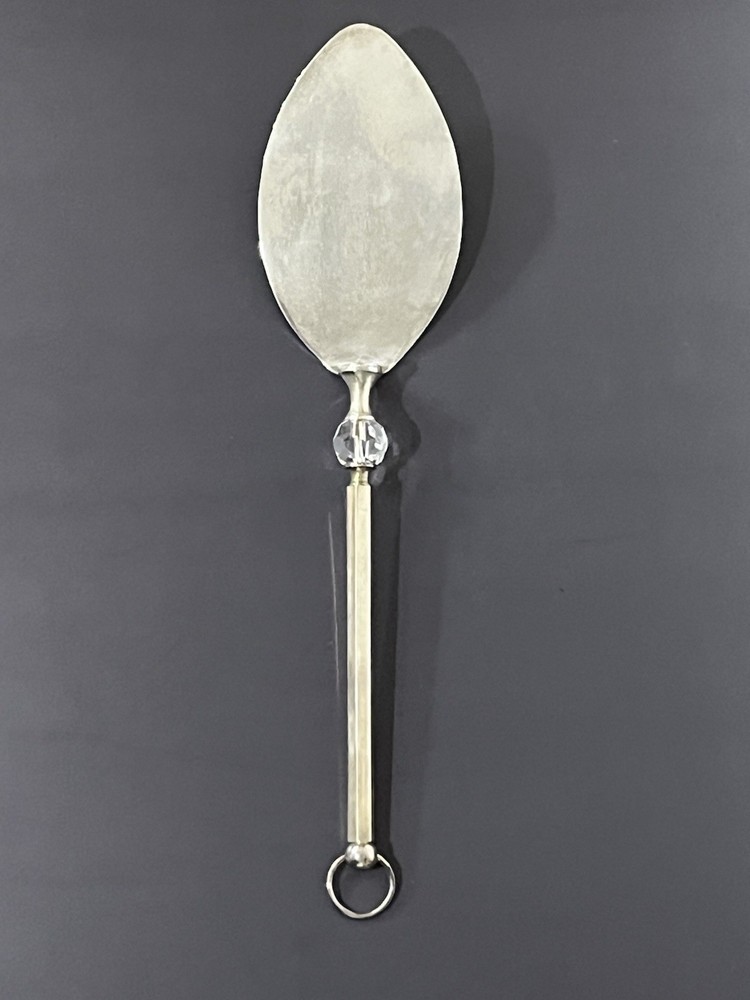 Silver Plated Cake Trowel with a Crystal Pre Owned with Box