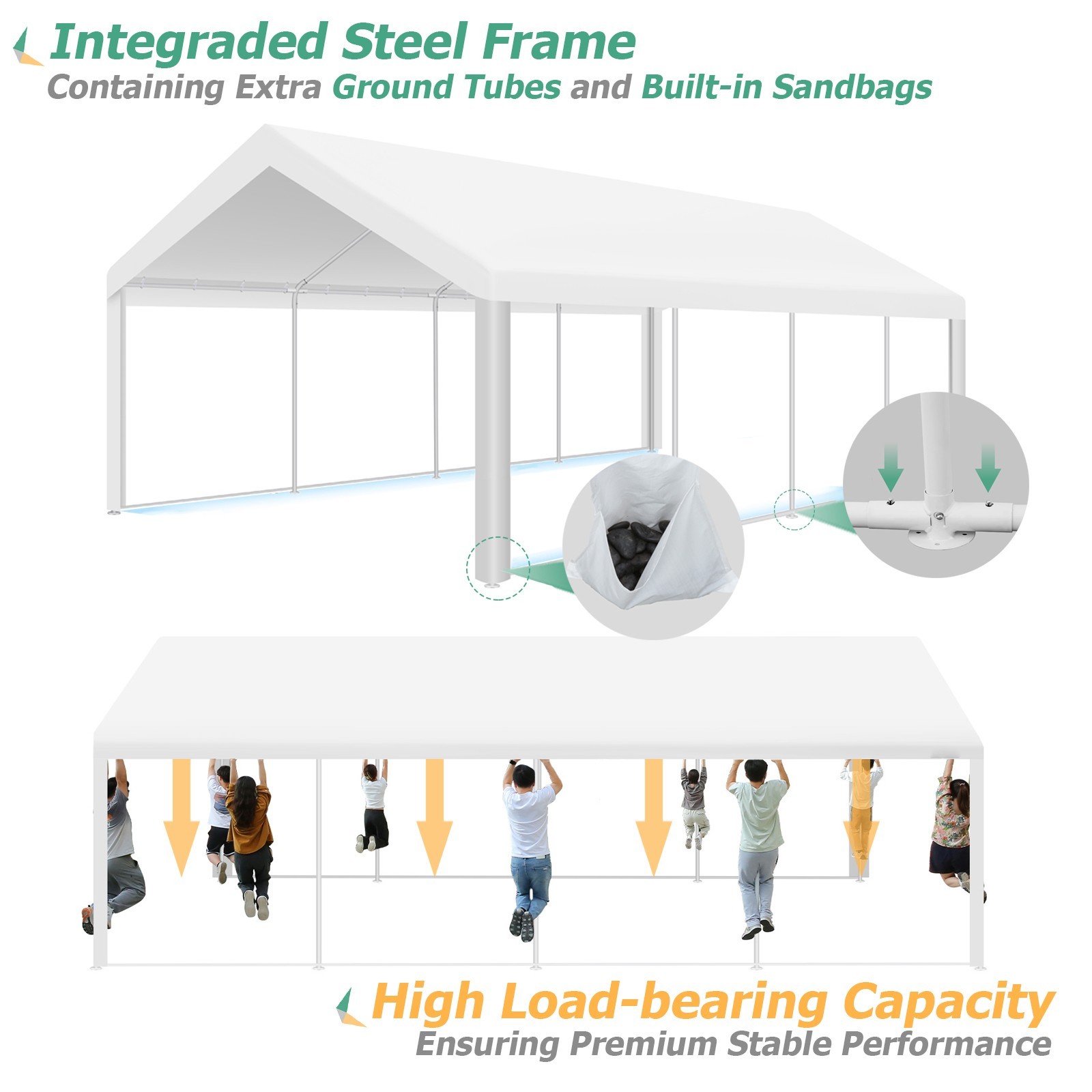 13'x26' Heavy Duty Wedding Party Tent Outdoor Gazebo Canopy Tent Removable Walls