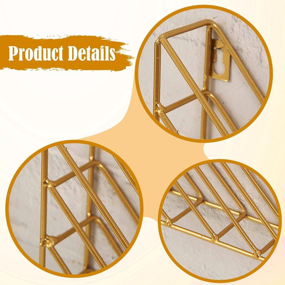 Triangle Wall Bookshelf Decorative Rack Display Multipurpose Storage File Holder