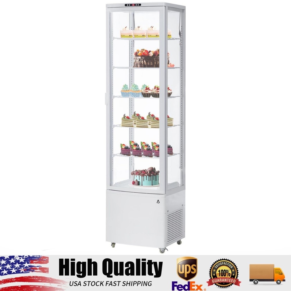 Refrigerated Display Case, 10.5 Cu. Ft. Display Refrigerator with LED Lighting