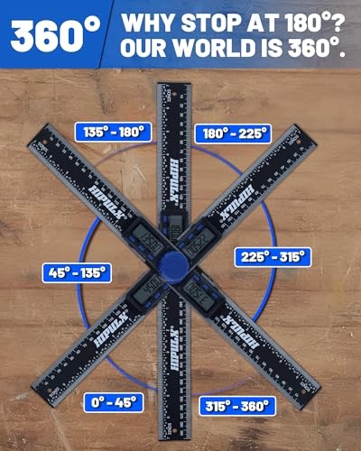 Digital Angle Finder Tool, 7 Inch Digital Protractor with LCD Display, 0-360°
