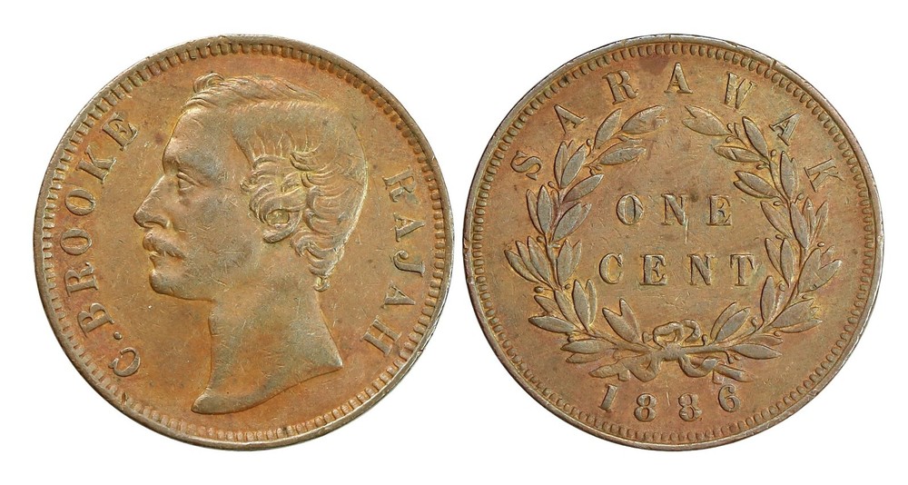 O743, Sarawak, 1 Cent 1886, Good Grade!