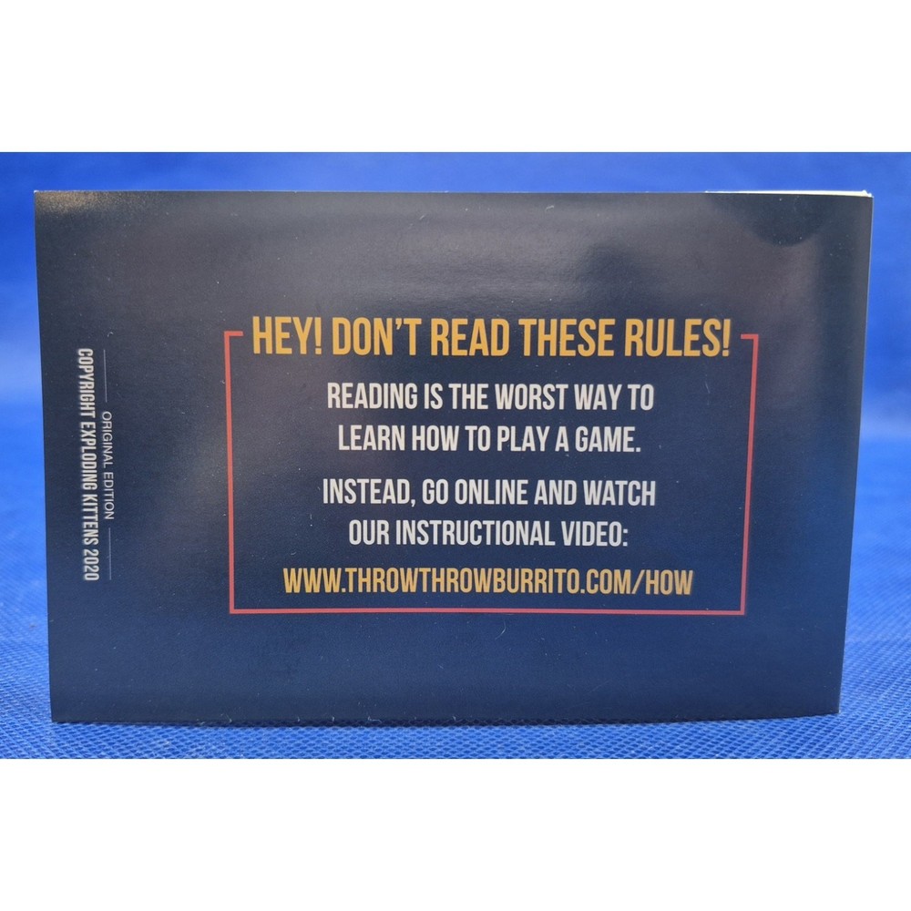 Throw Throw Burrito REPLACEMENT Original 2020 Rulebook