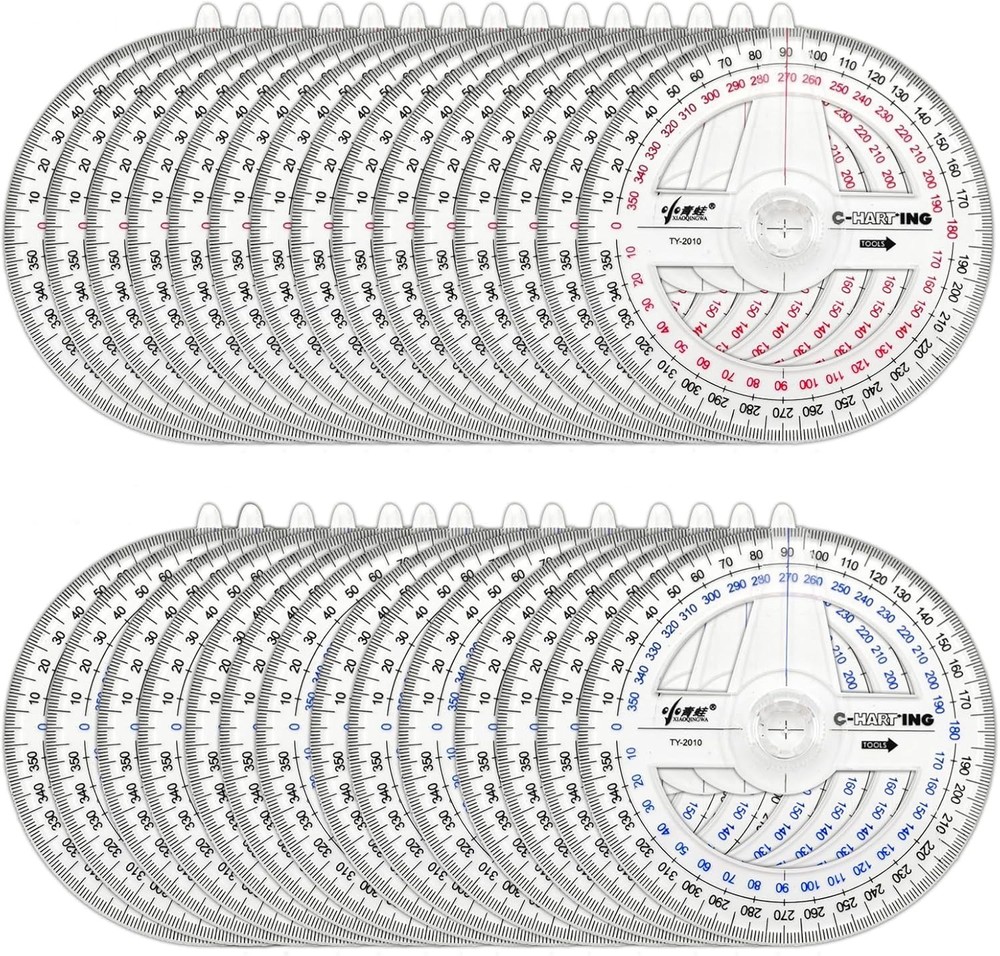 360° Protractor Pack of 30 Protactors Plastic Protractor Math Protractors Cle...