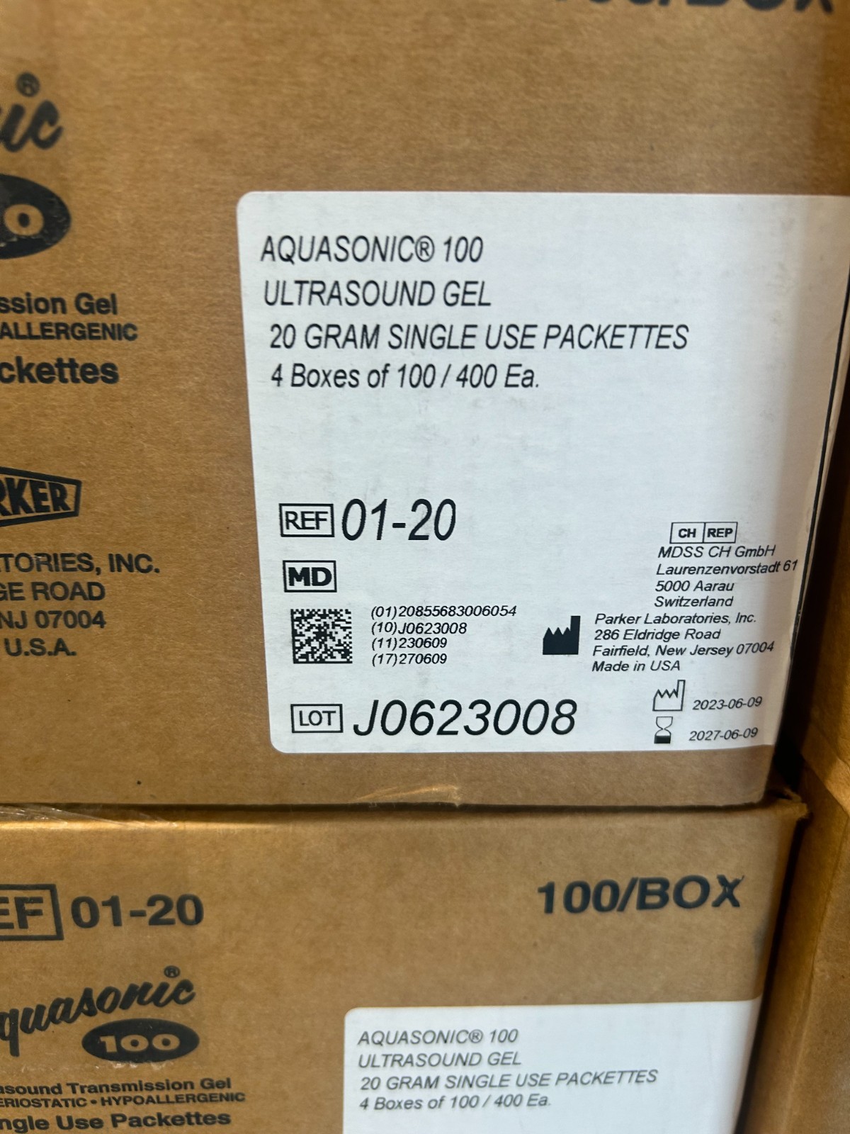 Aquasonic 100 01-20 Ultrasound Gel 20g Packets *Case 4 Boxes of 100* Exp 06/2027