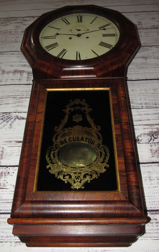 Antique Seth Thomas "Regulator No. 1 Extra" Weights Driven Regulator Wall Clock