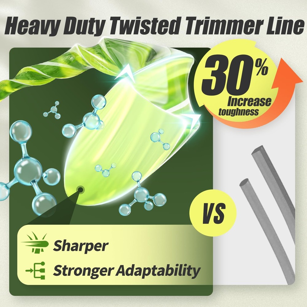 Weed Eater String 095 Trimmer Line 835 Feet Universal Replacement Twist Wacker S