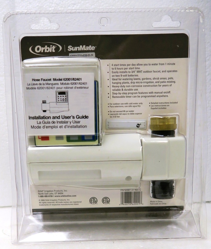 Orbit Sunmate Automatic Single Hose Faucet Timer Yard Watering System 62001 New