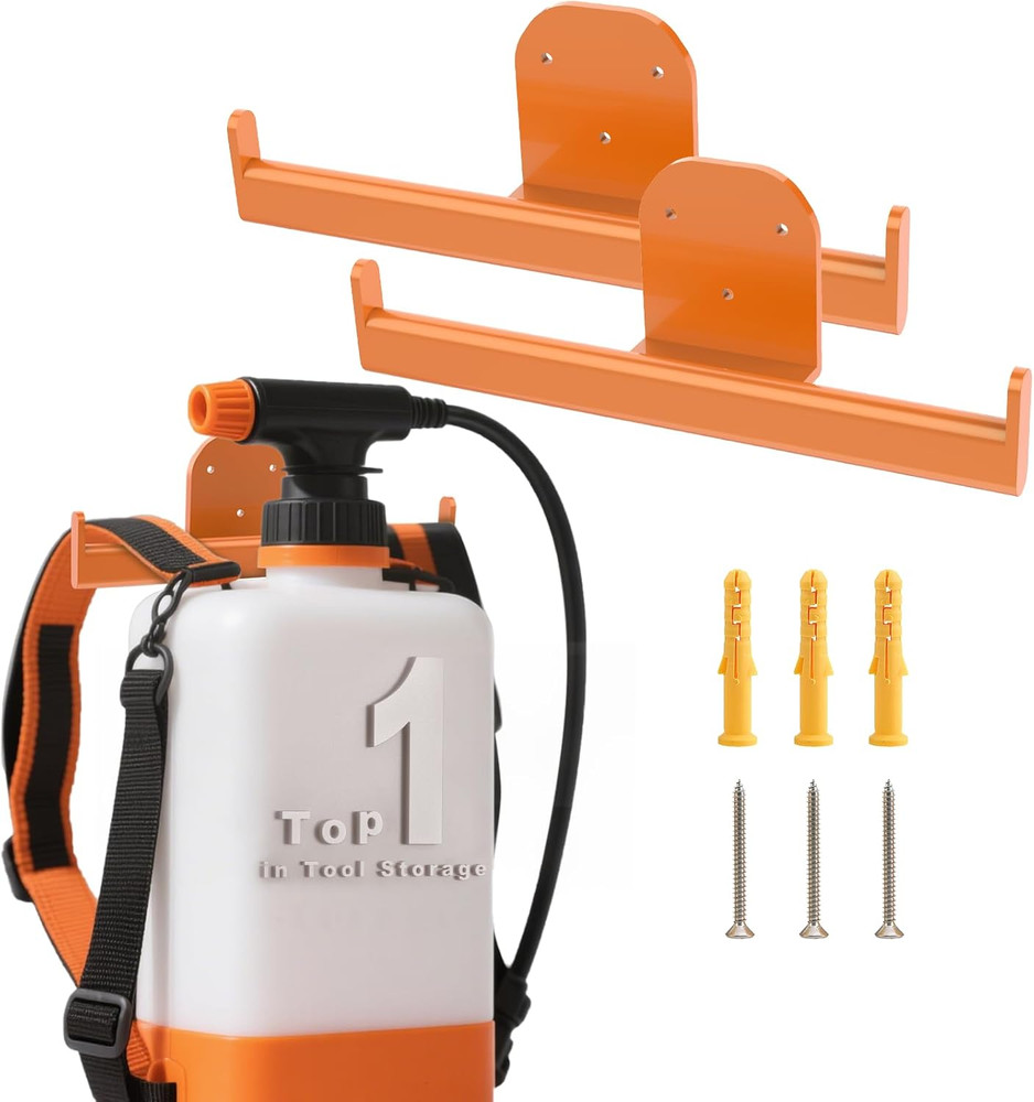 Backpack Leaf Blower and Sprayer Wall Mounts, Garage Storage 2-Pack