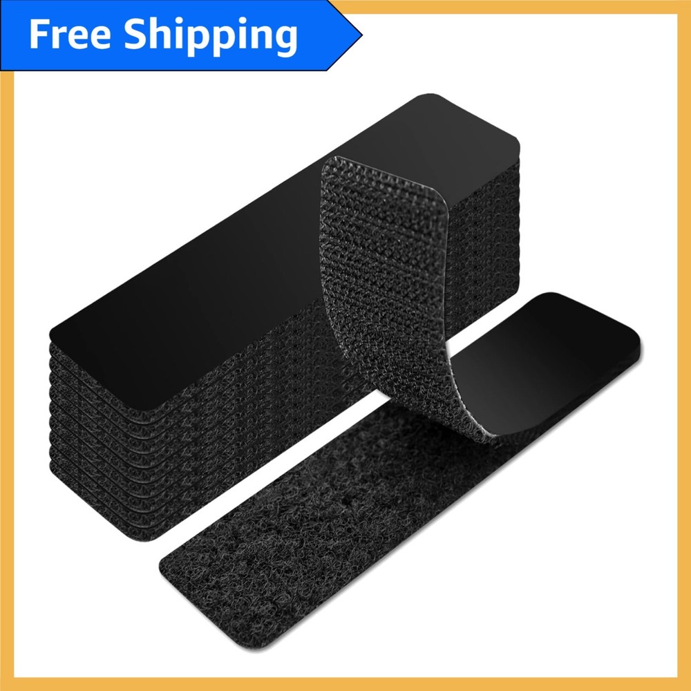 Versatile 1x4 in Hook and Loop Adhesive Tape, 16 Sets for Organizing & Decor