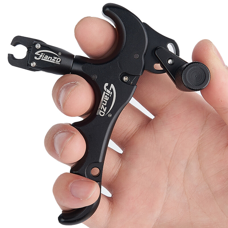Compound Bow Release Aids Rotate 360° Thumb Trigger 4 Finger Release + D Loop