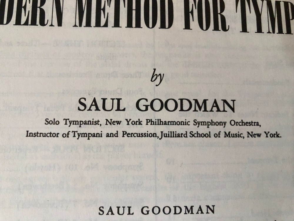 1948 Saul Goodman Modern Method For Tympani Percussion Excercises & Techniques