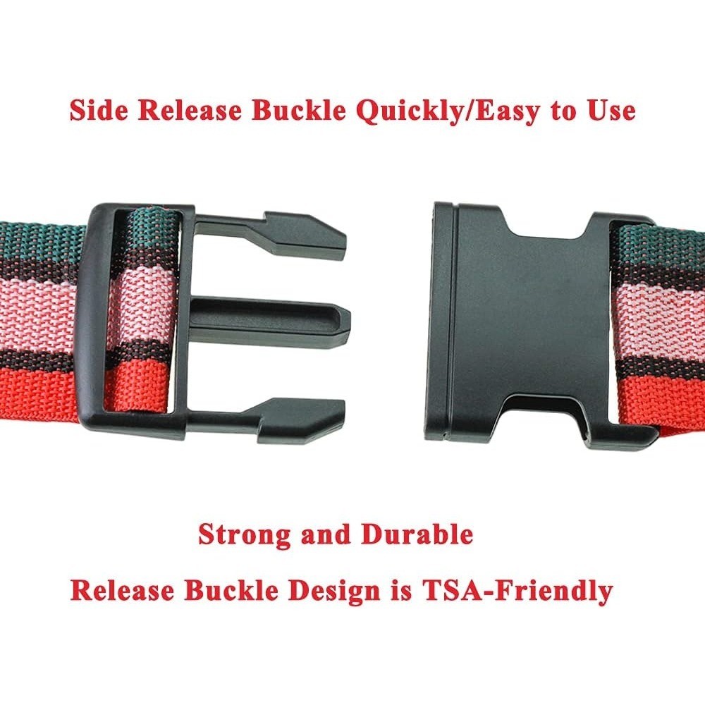 Adjustable Suitcase Straps 2 Pack with Quick Release Buckle Bright Colors Grey