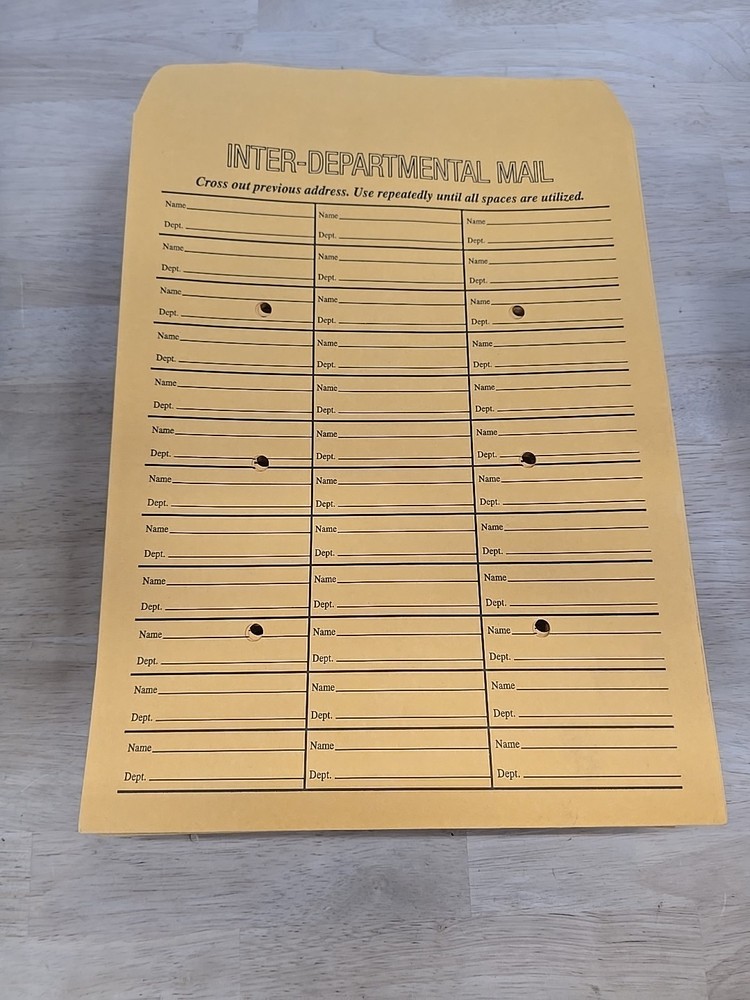 Interoffice Envelope Kraft,  String Seal, Printed both Side, 12 x 16 95 pack