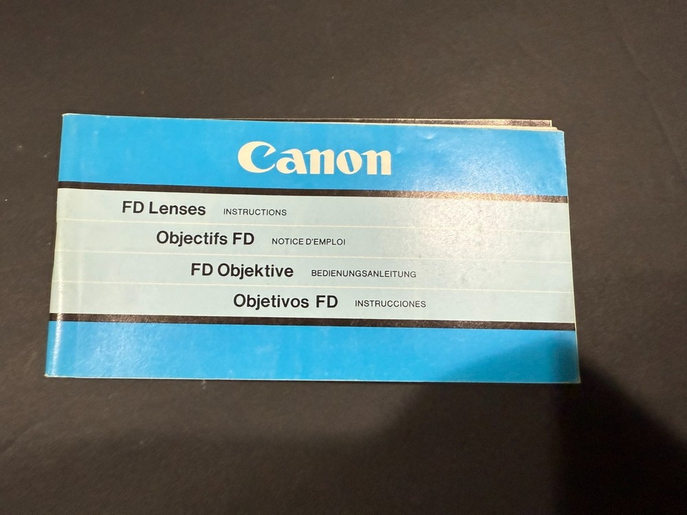 Canon FD Lenses Camera Instructions Manual