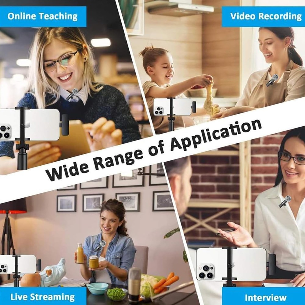Professional Wireless Lavalier Microphone for iPhone, iPad, Android Phone, Mini