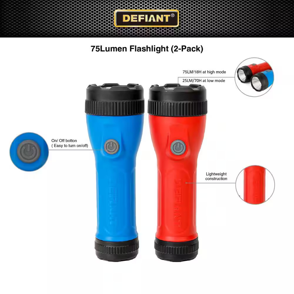 75 Lumens Flashlight (2-Pack)