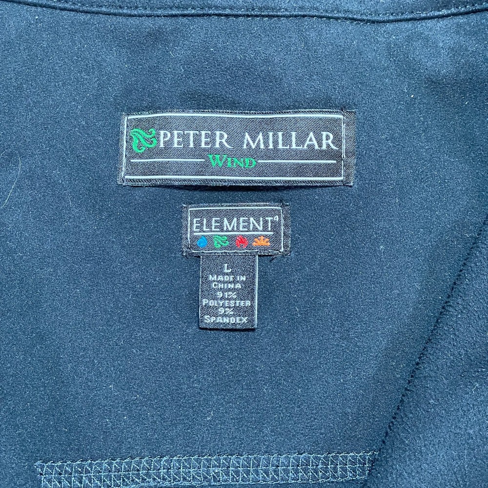 Peter Millar Jacket Mens Large Black Pullover 1/4 Zip Element Dismal River Golf