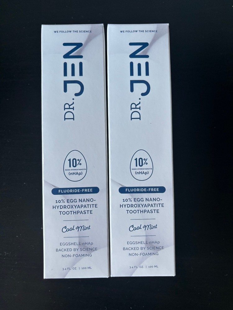 (2) Dr. Jen's Eggshell 10% Premium Nano Hydroxyapatite Toothpaste
