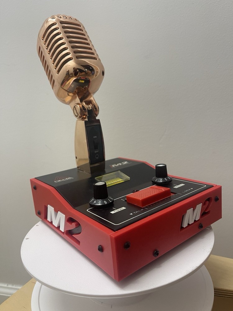 Custom Base Front Panel RED For DELTA M2 DYNAMIC POWER BASE MICROPHONE CB MIC