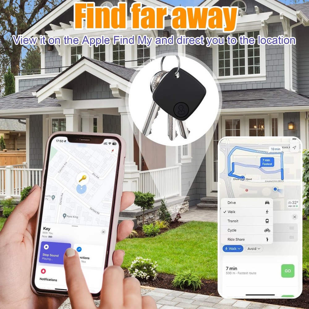 Air Tracker Tag-4 Pack, Bluetooth Tracker Work with Apple Find My (... Fast Ship