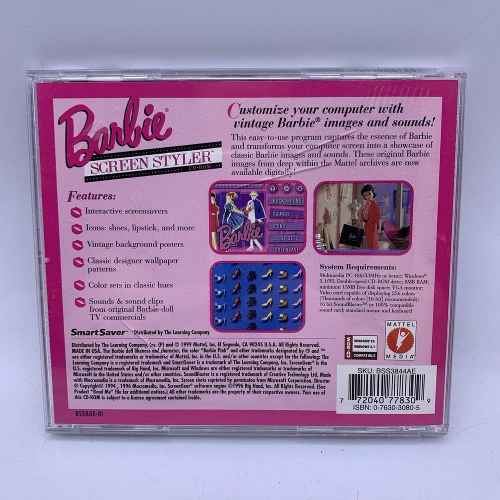 Barbie Screen Styler (Windows PC CD-ROM 1999)