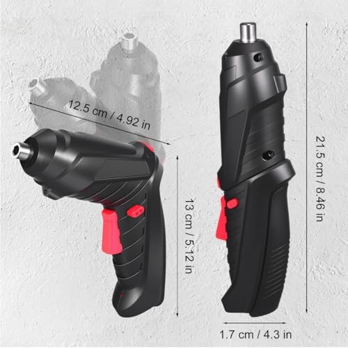 1set Cordless Rechargeable Screwdriver with Led Light Compact Electric Drill