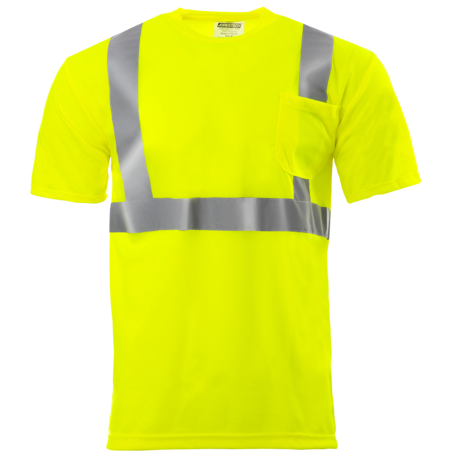 5-Pack Hi-Vis ANSI Class II Reflective Safety T-Shirts Lime