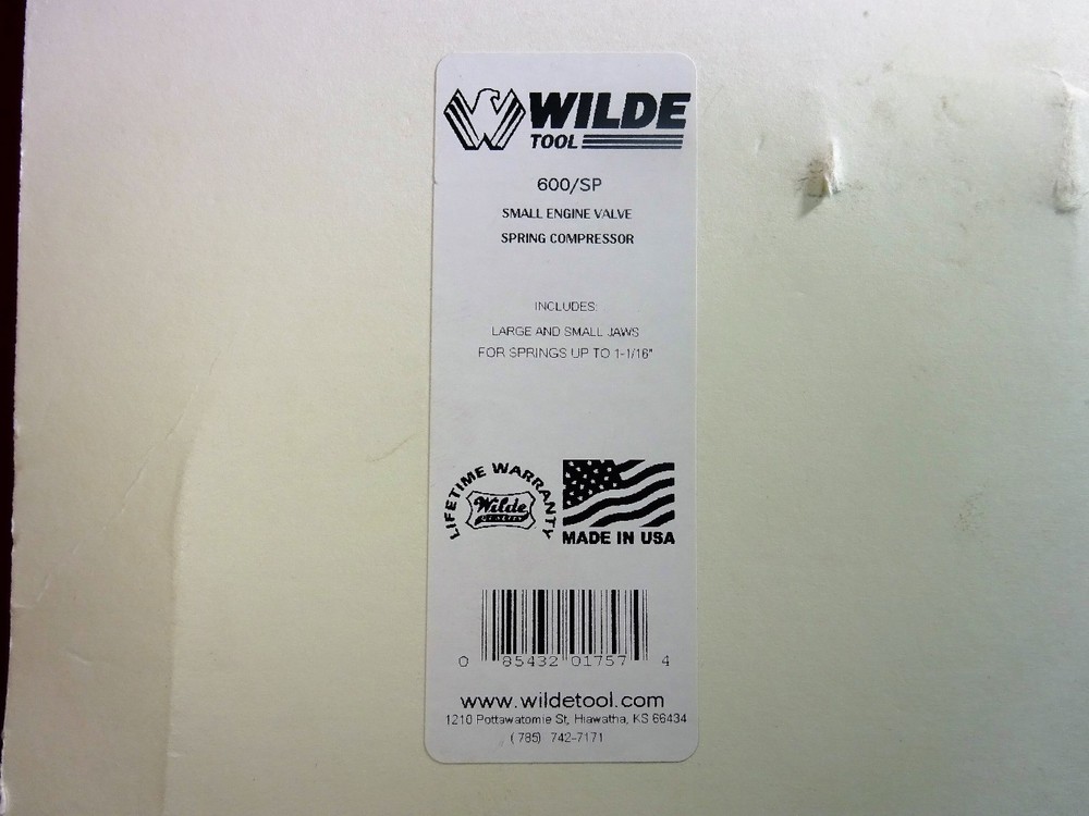 WILDE TOOL #600 Professional SMALL Engine Valve Spring Compressor USA MADE