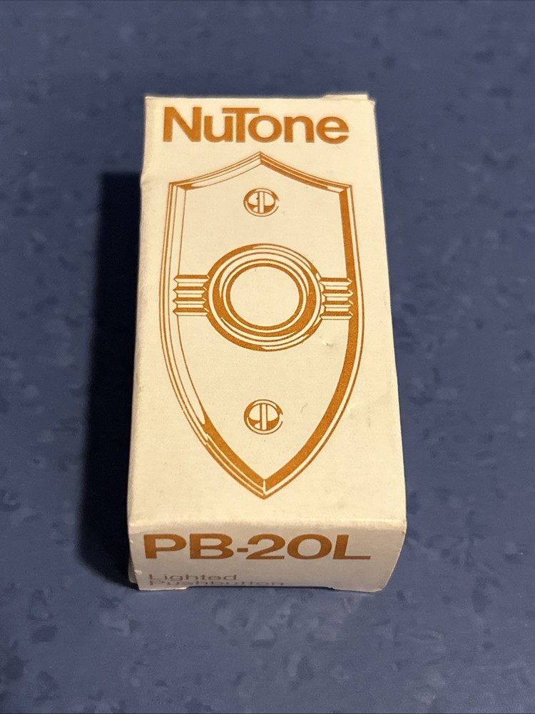 Vintage NuTone PB-20L Pushbutton Lighted Door Bell Button Gold Anodized