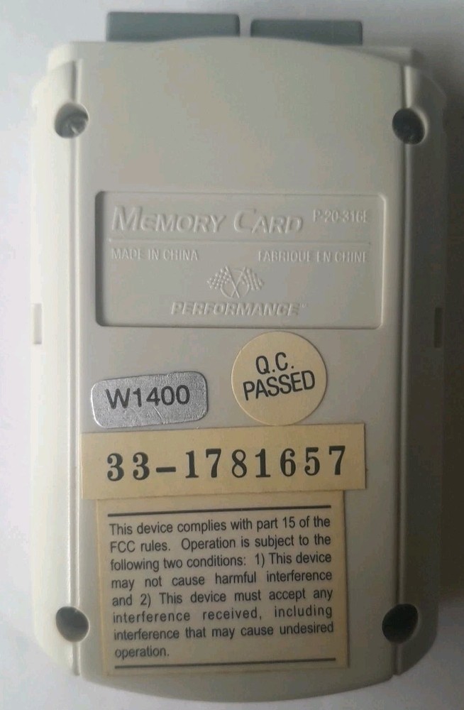 Sega Dreamcast Performance Memory Card P-20-316E