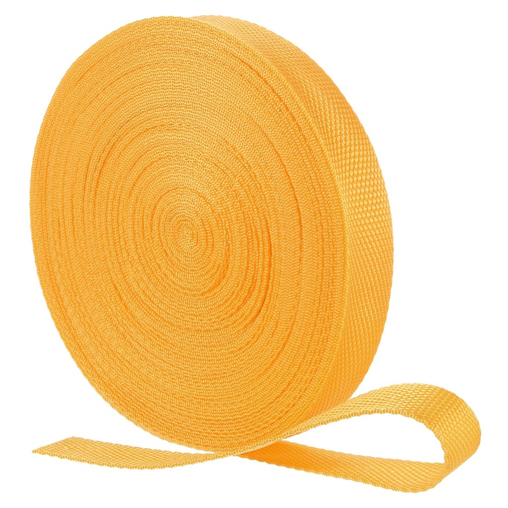 Nylon Webbing Strap, 22 Yards x 1" Polypropylene Flat Webbing Strap (Yellow)
