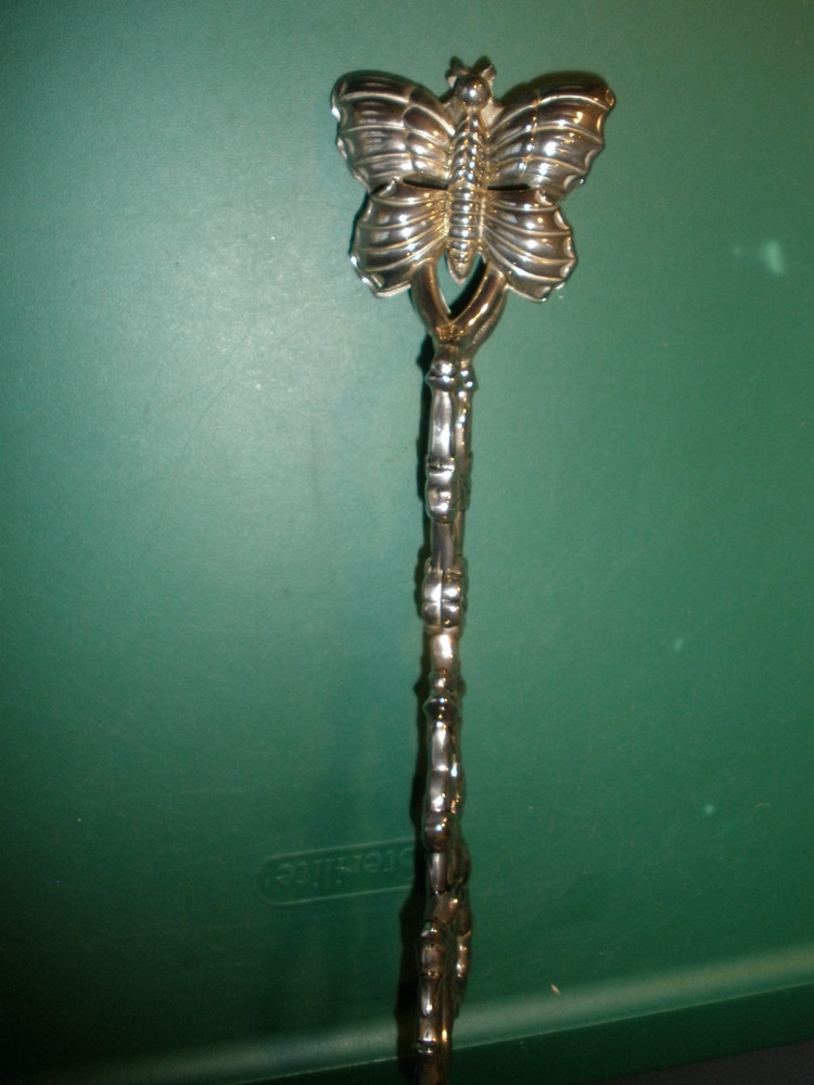 GODINGER SILVER PLATE TONGS Butterfly 70's Collectible Elegant 10.5"x3x3 (063)