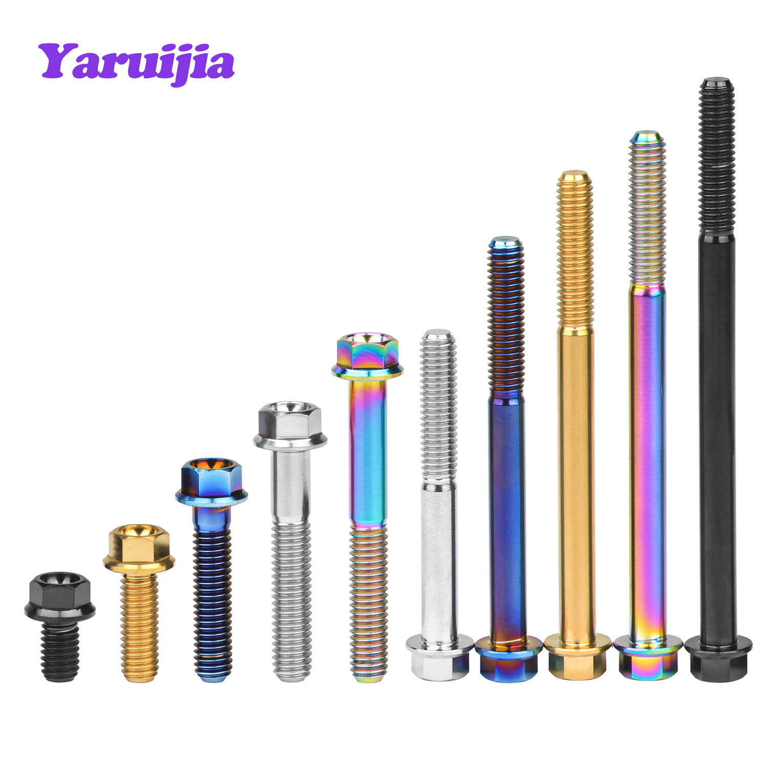 Titanium Bolt M8 Small Flange Head Hex Screws 15 20 25 30 35 40 45 50 55 60 65mm