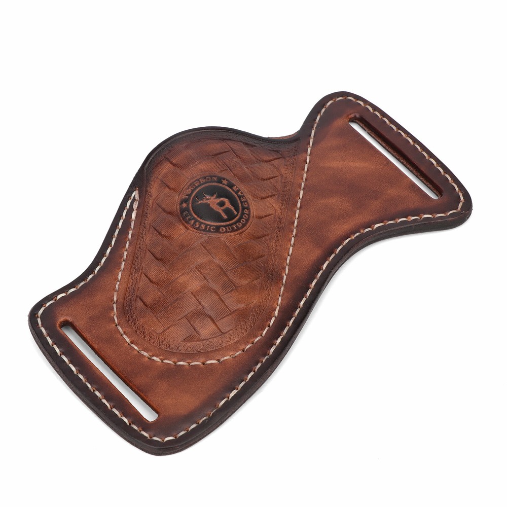 TOURBON Leather Folding Blade/Fixed Knife Sheath EDC Compact Tools Belt Pouch