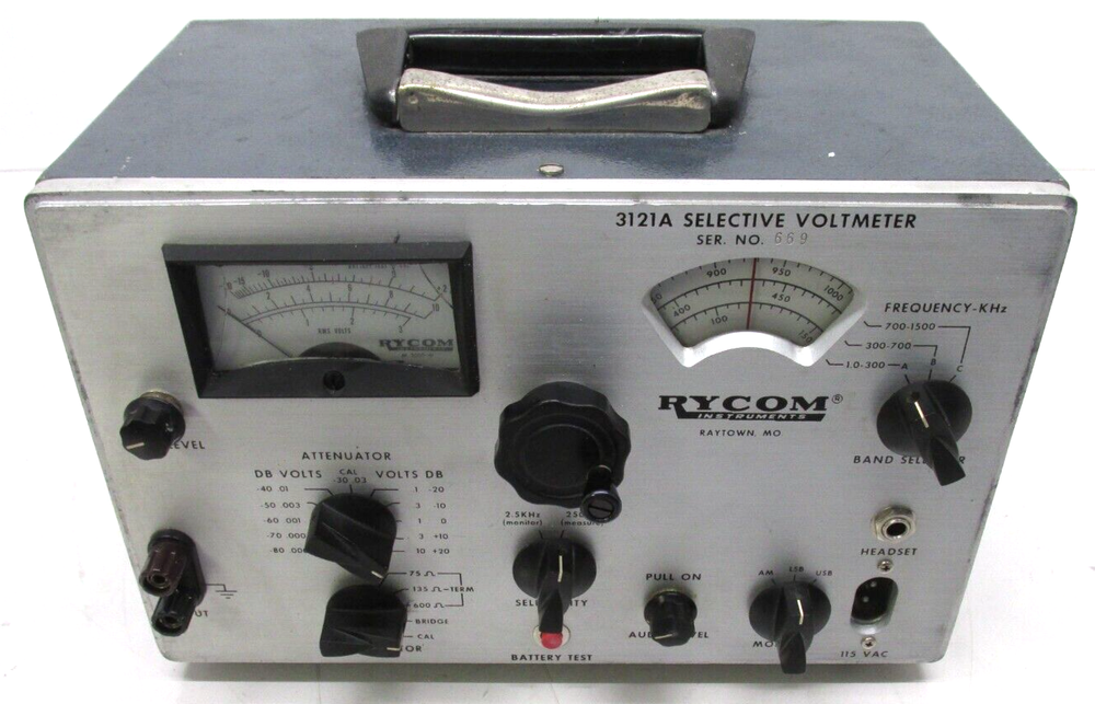 Rycom Instruments 3121A Selective Level Meter, PARTS ONLY! BR.