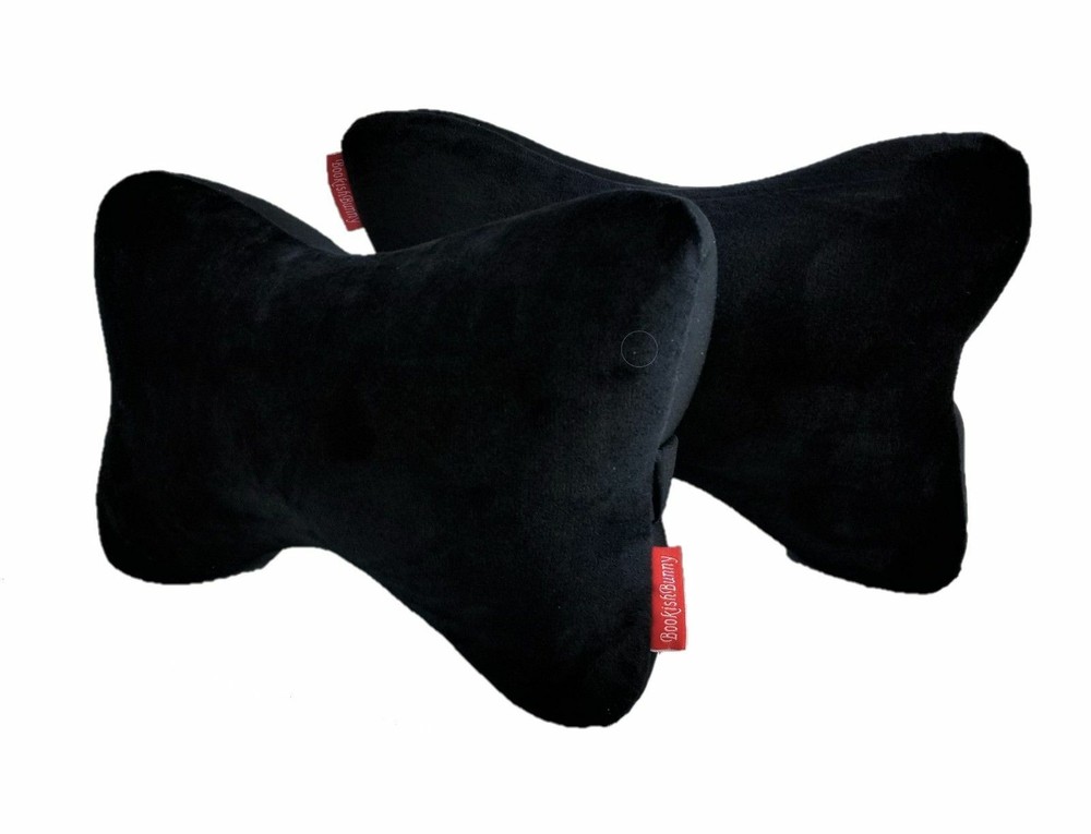 2 PK Memory Foam Head Neck Bone Pillow Rest Travel Trip Posture Solid Color