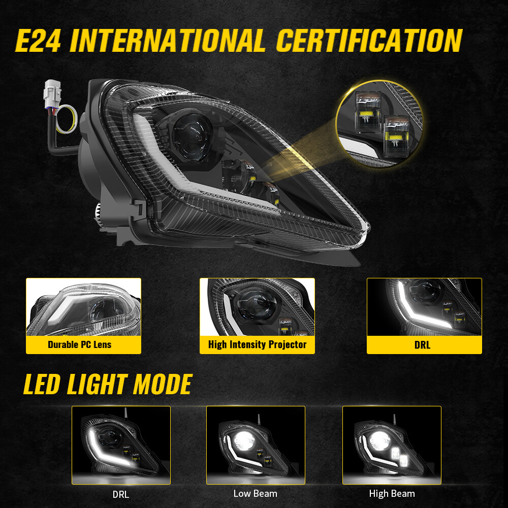 LED Headlights DRL For 2006-22 YAMAHA YFZ450 Raptor 250 350 700 Wolverine 350