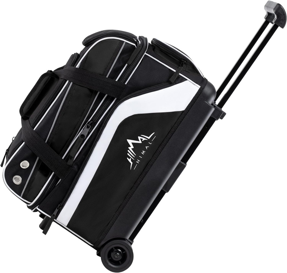 Premium Double Roller Bowling Bag with Shoe Compartment & Accessory Pockets