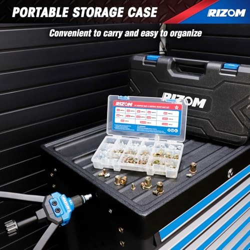 Rivet Nut Tool, 16” Rivnut Tool Kit with 13 Metric and SAE Mandrels, Threaded