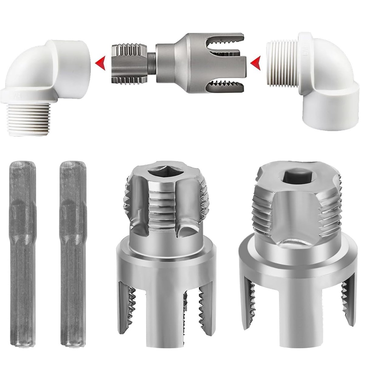PVC Pipe Threader Kit With Internal & External Threading Tool - USA Standard
