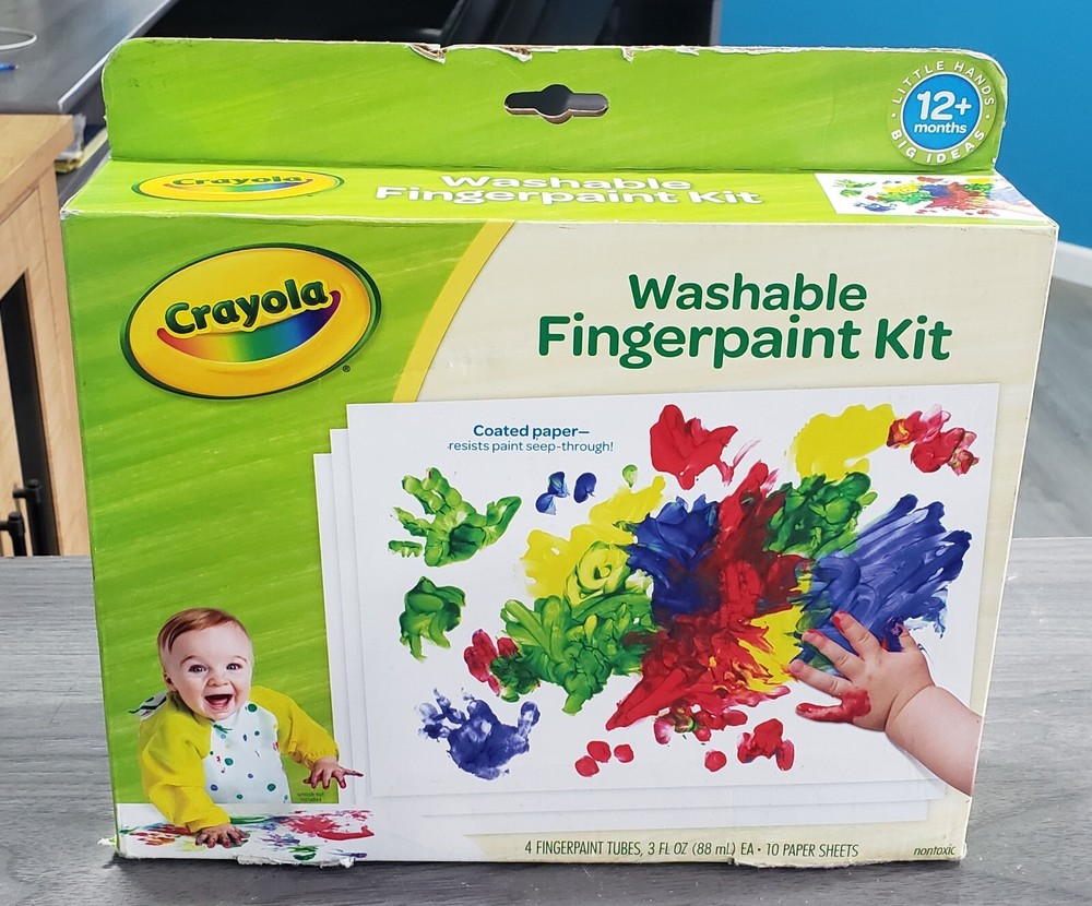 CRAYOLA MY FIRST FINGERPAINT KIT 14-PIECES *DISTRESSED PKG