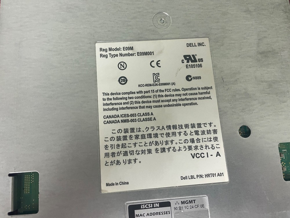 EqualLogic Control Unit 12 Dell E09M HRT01 A01