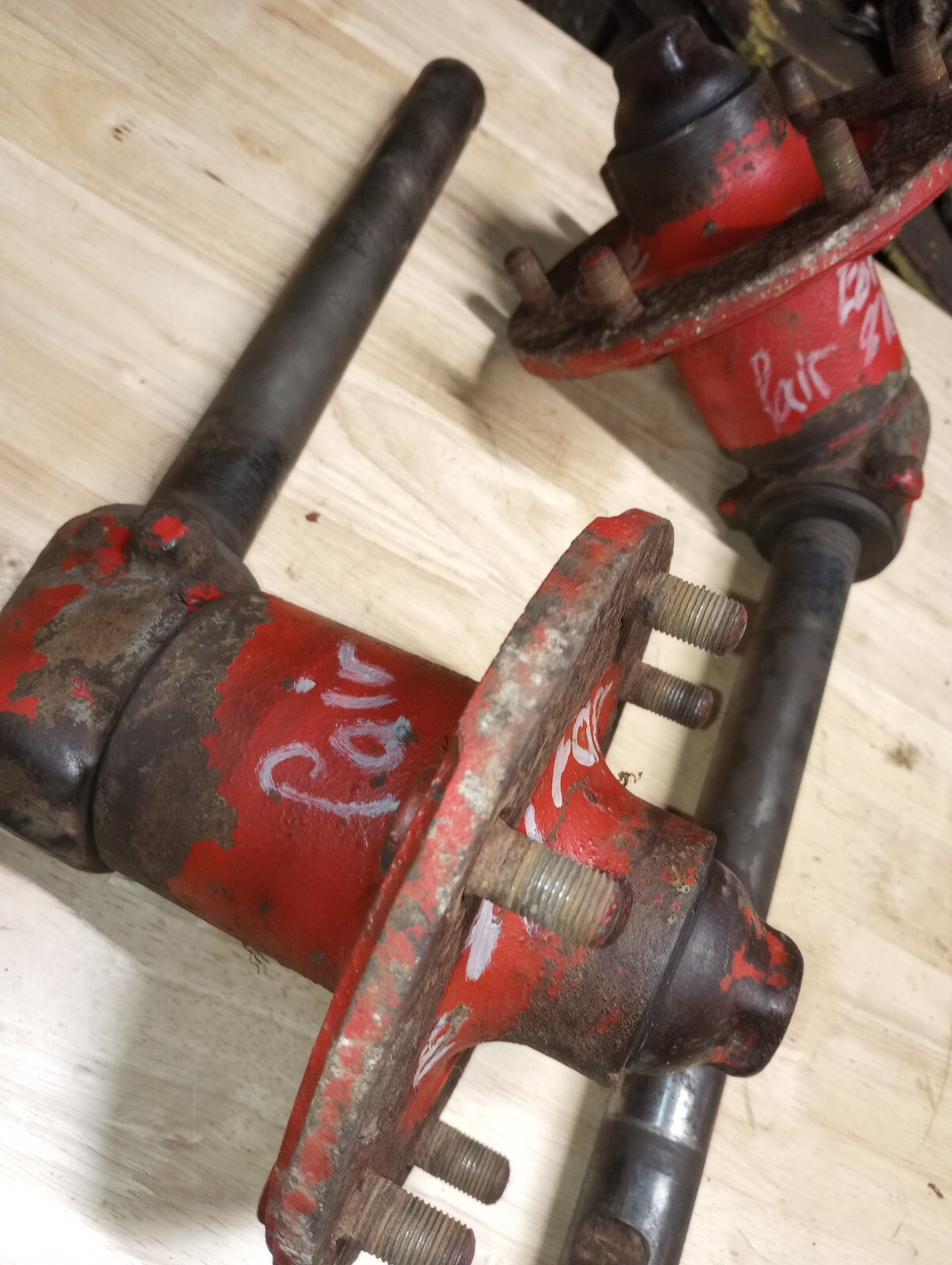 Ford 8n Front Drop Spindles W Hubs Right And Left Pair