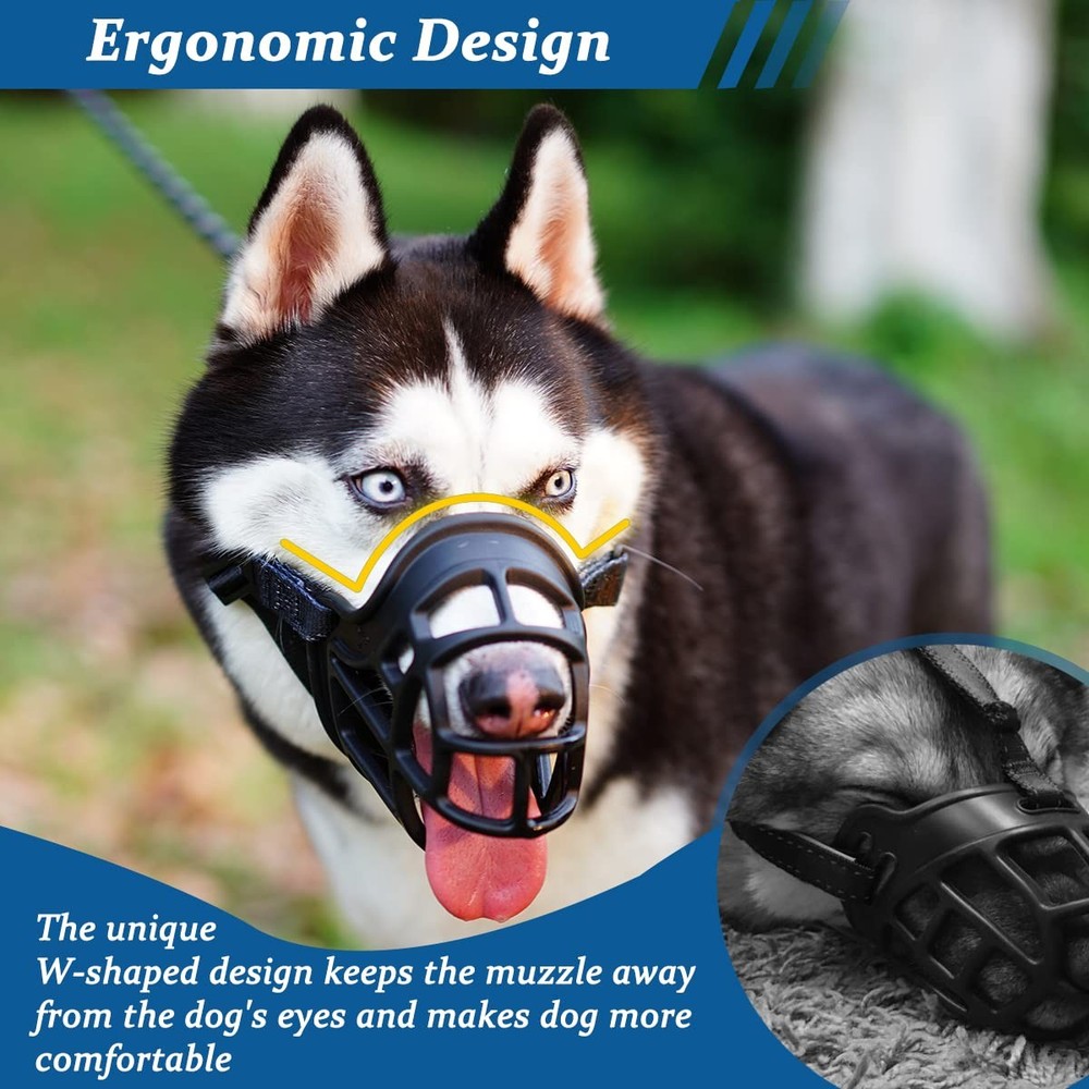 Dog Muzzle, Basket Muzzle Anti Biting Chewing, Sturdy Lightweight Cage Mouth ...