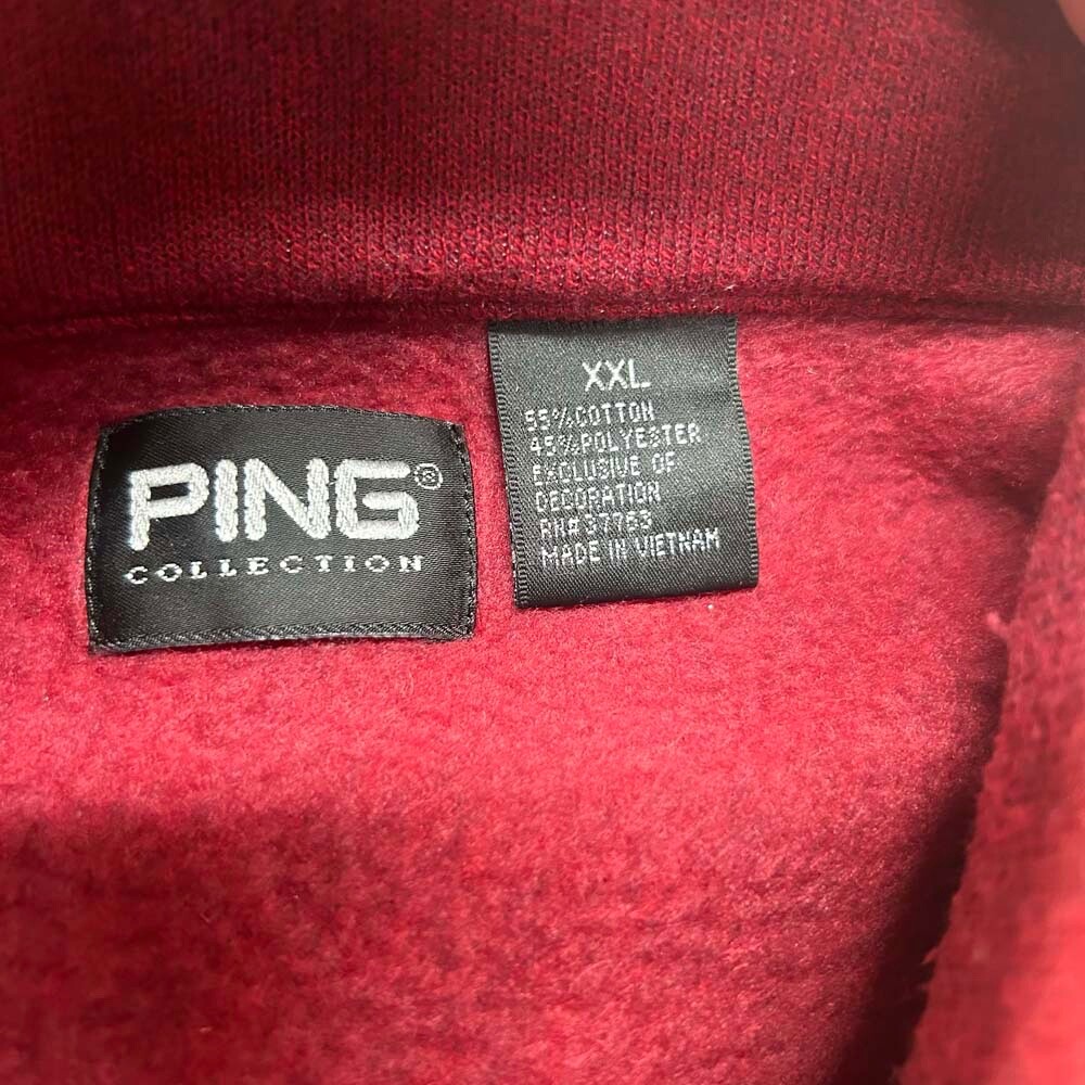 PING Sweater Mens Double Extra large Red 1/4 Zip Pullover Collection Golf Warm