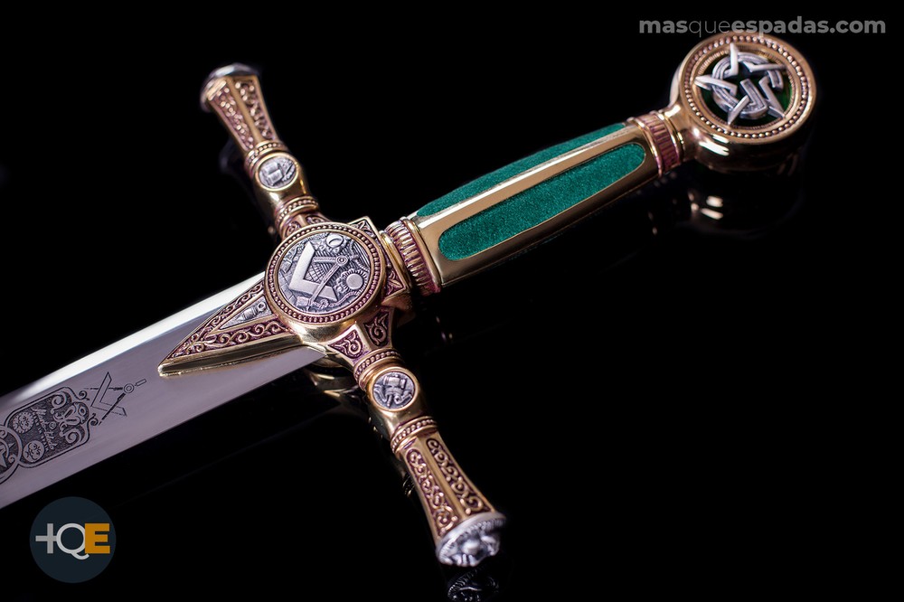 Masonic Sword Gold Engraved Deep