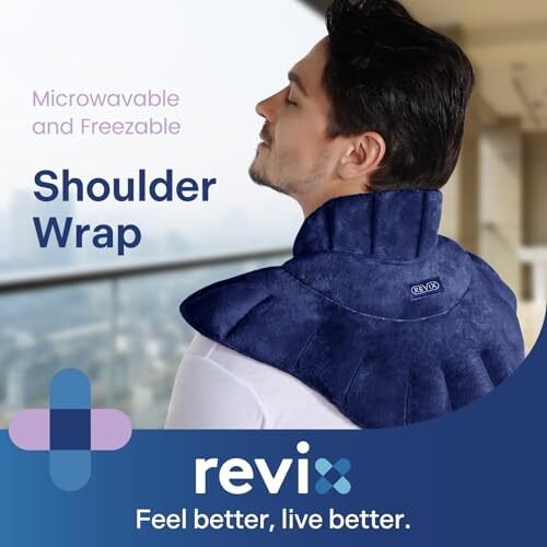 REVIX Microwavable Heating Pad for Neck Shoulders and Back, Assorted Colors
