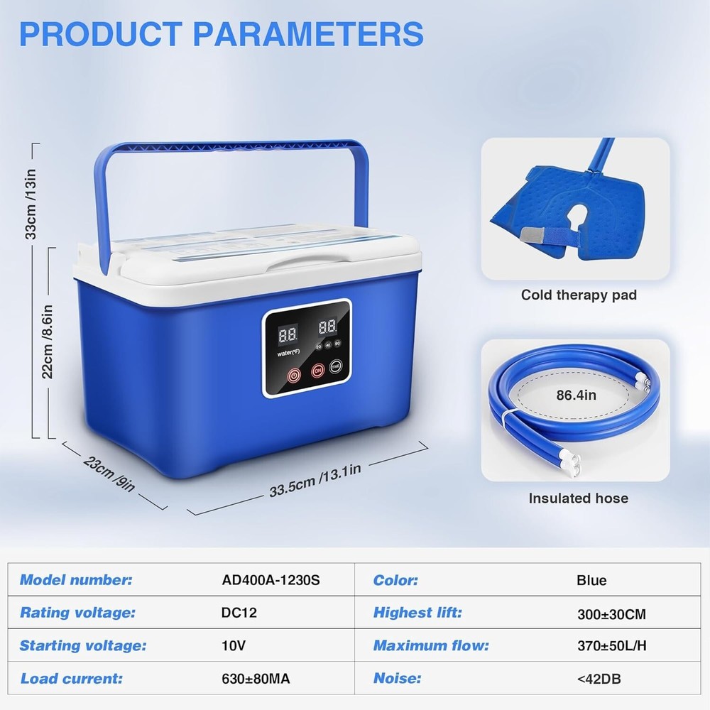 Cold Therapy Machine, Ice Therapy Machine System for Knee with Digital Timer, Qu