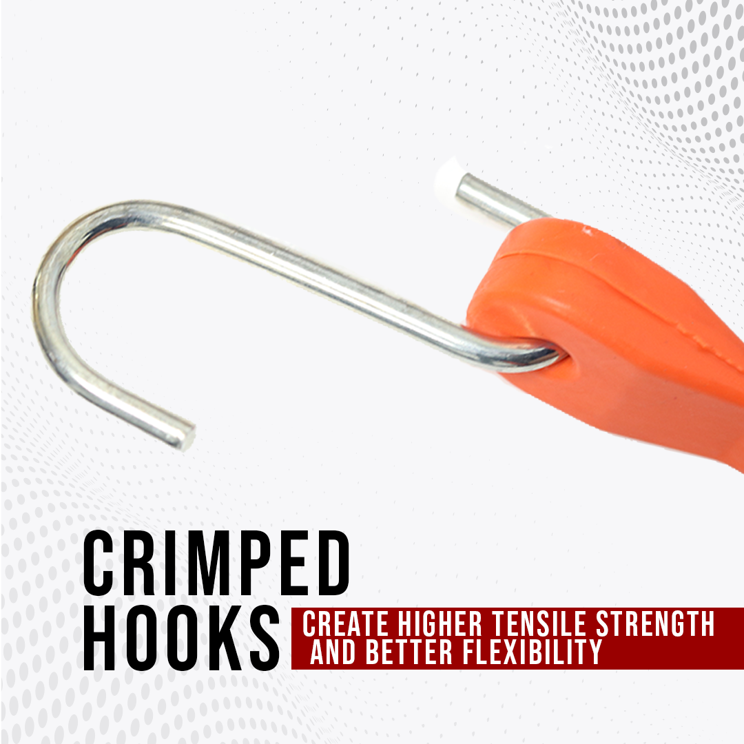 Boxer Red EPDM Tarp Strap 15" Color - 10 Pack - Bungee Cords Heavy Duty